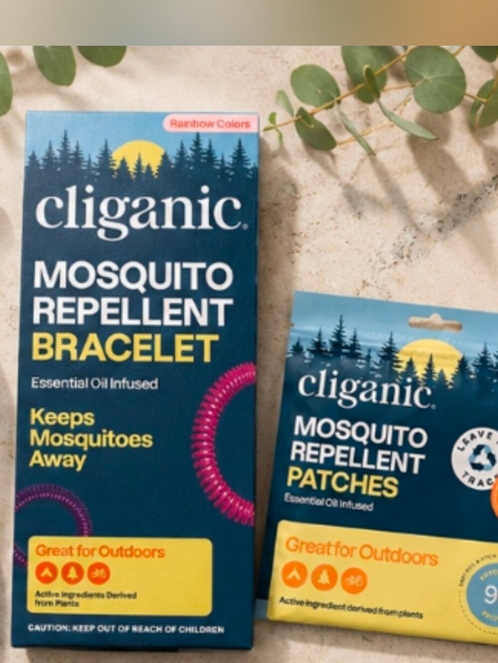 Cliganic Mosquito Repellent Bracelet 10 & Patches - 90 NEW!